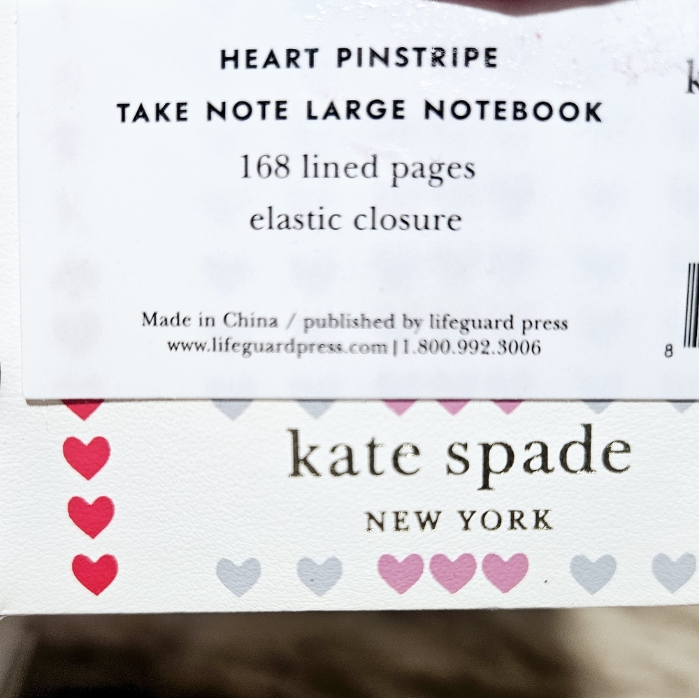 Heart Pinstripe Take Note Large Notebook - Picture 2 of 2